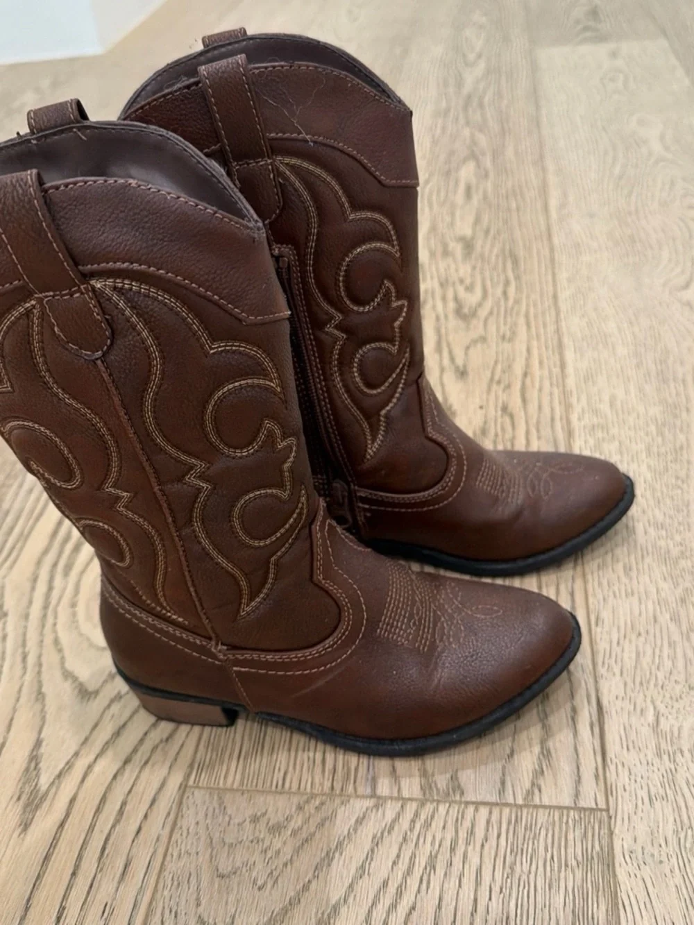Cat & Jack Brown Western Kids Pull-On Cowboy Boots